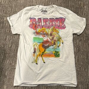 Barbie White T-Shirt with Colorful Cowgirl Design